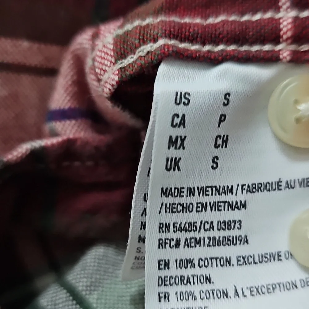 American Eagle (2) Flannel Shirts Mens Size Small EUC Long Sleeve Classic Fit - Picture 4 of 6